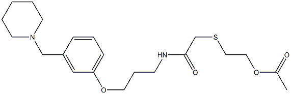 N-[3-[3-(Piperidinomethyl)phenoxy]propyl]-2-[[2-(acetyloxy)ethyl]thio]acetamide Struktur