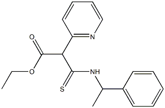 N-(1-Phenylethyl)-2-ethoxycarbonyl-2-(2-pyridyl)thioacetamide Struktur