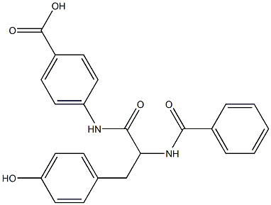 4-[2-Benzoylamino-3-(4-hydroxyphenyl)propionylamino]benzoic acid Struktur