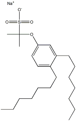 2-(3,4-Diheptylphenoxy)propane-2-sulfonic acid sodium salt Struktur