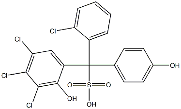 (2-Chlorophenyl)(3,4,5-trichloro-2-hydroxyphenyl)(4-hydroxyphenyl)methanesulfonic acid Struktur