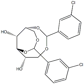 1-O,5-O:3-O,6-O-Bis(3-chlorobenzylidene)-D-glucitol Struktur