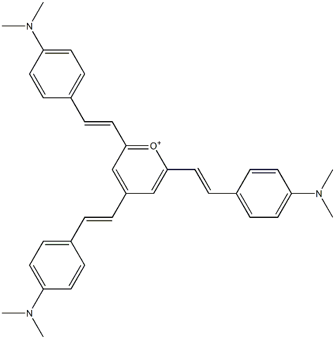 2,4,6-Tris[4-(dimethylamino)styryl]pyrylium Struktur