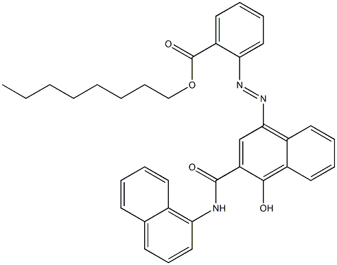 1-Hydroxy-4-[2-(octyloxycarbonyl)phenylazo]-N-(1-naphtyl)-2-naphthamide Struktur