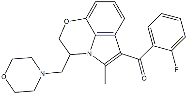 2,3-Dihydro-5-methyl-6-(2-fluorobenzoyl)-3-morpholinomethylpyrrolo[1,2,3-de]-1,4-benzoxazine Struktur