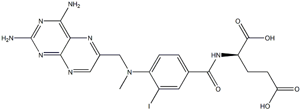 N-[3-Iodo-4-[[(2,4-diaminopteridin-6-yl)methyl]methylamino]benzoyl]-D-glutamic acid Struktur