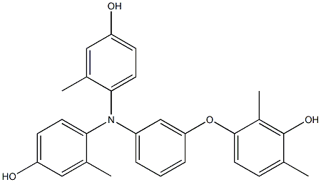 N,N-Bis(4-hydroxy-2-methylphenyl)-3-(3-hydroxy-2,4-dimethylphenoxy)benzenamine Struktur