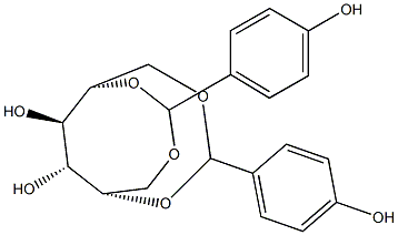 1-O,5-O:2-O,6-O-Bis(4-hydroxybenzylidene)-L-glucitol Struktur