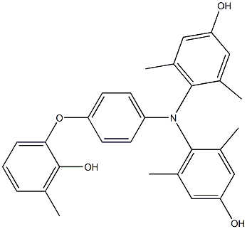 N,N-Bis(4-hydroxy-2,6-dimethylphenyl)-4-(2-hydroxy-3-methylphenoxy)benzenamine Struktur