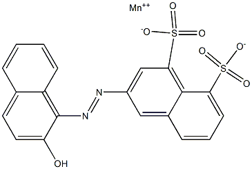 2-[(2-Hydroxy-1-naphtyl)azo]-4,5-naphthalenedisulfonic acid manganese(II) salt Struktur