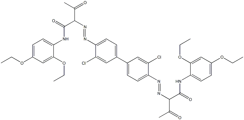 4,4'-Bis[[1-(2,4-diethoxyphenylamino)-1,3-dioxobutan-2-yl]azo]-3,3'-dichloro-1,1'-biphenyl Struktur