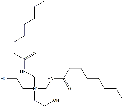 2-Hydroxy-N-(2-hydroxyethyl)-N,N-bis[(octanoylamino)methyl]ethanaminium Struktur