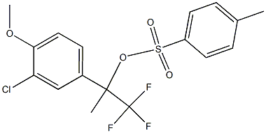 4-Methylbenzenesulfonic acid 1-(trifluoromethyl)-1-(3-chloro-4-methoxyphenyl)ethyl ester Struktur