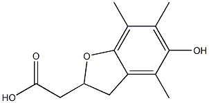 5-Hydroxy-4,6,7-trimethyl-2,3-dihydrobenzofuran-2-acetic acid Struktur