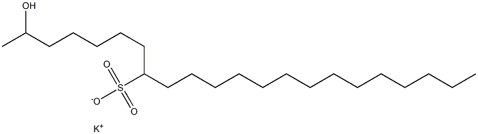 2-Hydroxydocosane-8-sulfonic acid potassium salt Struktur