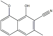 1-Hydroxy-3-methyl-8-methoxy-2-naphthalenecarbonitrile Struktur