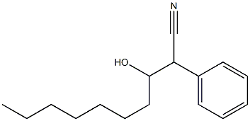 3-Hydroxy-2-phenyl-3-heptylpropanenitrile Struktur