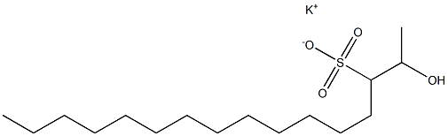 2-Hydroxyhexadecane-3-sulfonic acid potassium salt Struktur