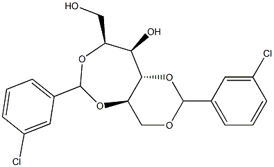 2-O,5-O:4-O,6-O-Bis(3-chlorobenzylidene)-D-glucitol Struktur