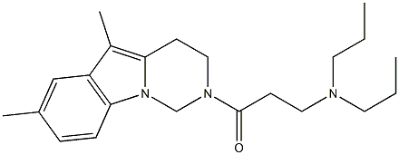 2-(3-Dipropylaminopropionyl)-5,7-dimethyl-1,2,3,4-tetrahydropyrimido[1,6-a]indole Struktur