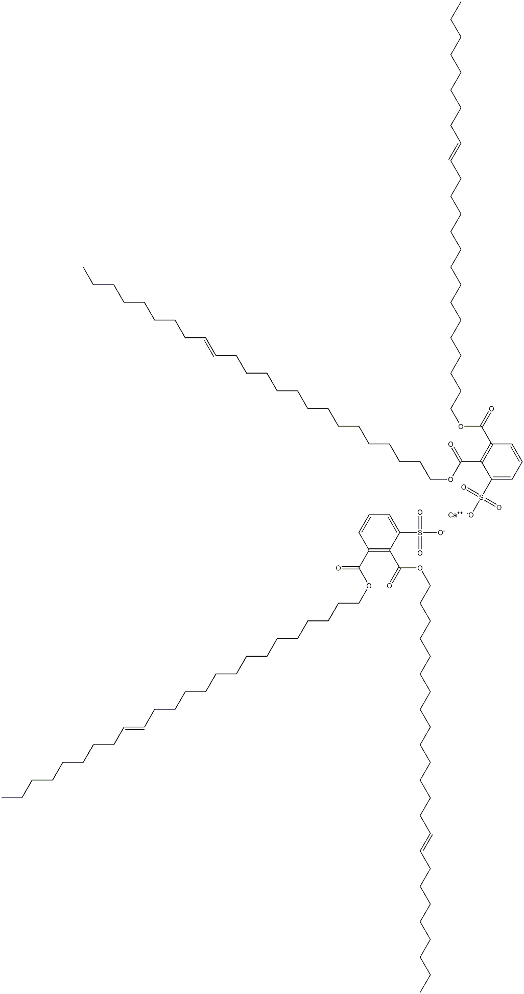 Bis[2,3-di(15-tetracosenyloxycarbonyl)benzenesulfonic acid]calcium salt Struktur