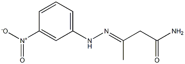 3-[2-(m-Nitrophenyl)hydrazono]butyramide Struktur