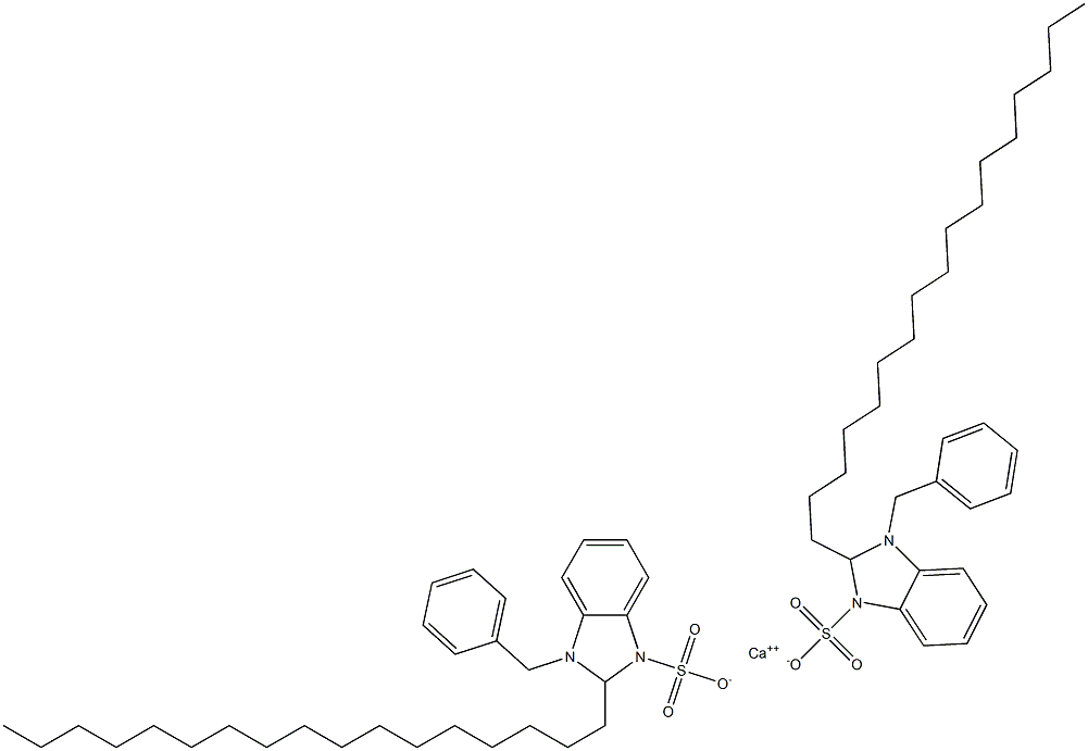 Bis(1-benzyl-2,3-dihydro-2-heptadecyl-1H-benzimidazole-3-sulfonic acid)calcium salt Struktur