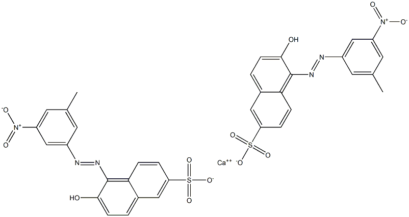 Bis[1-[(3-methyl-5-nitrophenyl)azo]-2-hydroxy-6-naphthalenesulfonic acid]calcium salt Struktur