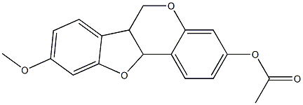 6a,11a-Dihydro-9-methoxy-6H-benzofuro[3,2-c][1]benzopyran-3-ol acetate Struktur