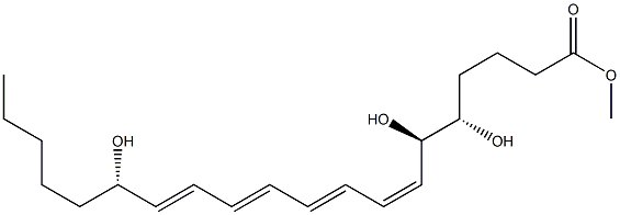 (7Z,9E,11E,13E,5S,6R,15S)-5,6,15-Trihydroxy-7,9,11,13-icosatetraenoic acid methyl ester Struktur