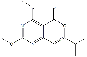 2,4-Dimethoxy-7-isopropyl-5H-pyrano[4,3-d]pyrimidin-5-one Struktur