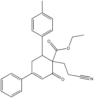 6-(4-Methylphenyl)-1-(2-cyanoethyl)-2-oxo-4-phenyl-3-cyclohexene-1-carboxylic acid ethyl ester Struktur