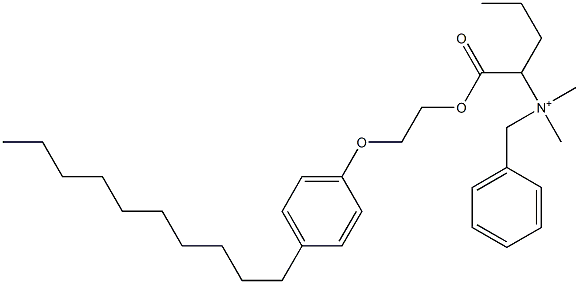 N,N-Dimethyl-N-benzyl-N-[1-[[2-(4-decylphenyloxy)ethyl]oxycarbonyl]butyl]aminium Struktur