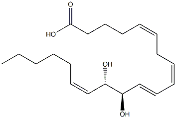 (5Z,8Z,10E,12R,13S,14Z)-12,13-Dihydroxy-5,8,10,14-icosatetraenoic acid Struktur