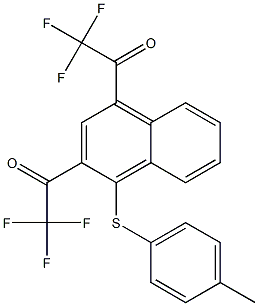 2,4-Bis(trifluoroacetyl)-1-(p-tolylthio)naphthalene Struktur