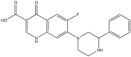 6-Fluoro-1,4-dihydro-4-oxo-7-(3-phenyl-1-piperazinyl)quinoline-3-carboxylic acid Struktur