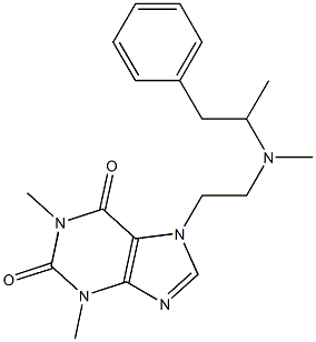 1,3-Dimethyl-7-[2-[methyl(1-methyl-2-phenylethyl)amino]ethyl]xanthine Struktur