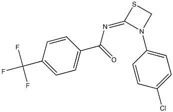 N-[3-(4-Chlorophenyl)-1,3-thiazetidin-2-ylidene]-4-(trifluoromethyl)benzamide Struktur