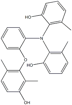 N,N-Bis(2-hydroxy-6-methylphenyl)-2-(3-hydroxy-2,6-dimethylphenoxy)benzenamine Struktur