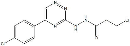 3-Chloropropionic acid 2-[5-(4-chlorophenyl)-1,2,4-triazin-3-yl] hydrazide Struktur