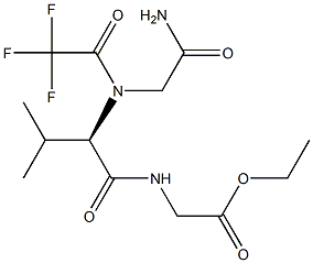 N-[(1R)-1-((Ethoxycarbonylmethyl)carbamoyl)isobutyl]-N-(trifluoroacetyl)glycinamide Struktur