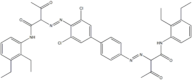 4,4'-Bis[[1-(2,3-diethylphenylamino)-1,3-dioxobutan-2-yl]azo]-3,5-dichloro-1,1'-biphenyl Struktur