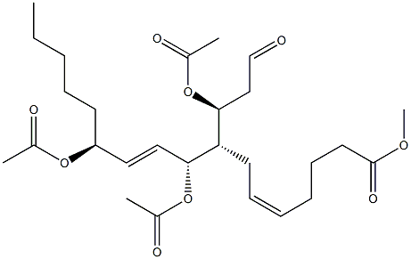 (5Z,8S,9R,10E,12S)-9,12-Diacetoxy-8-[(1S)-1-acetoxy-3-oxopropyl]-5,10-heptadecadienoic acid methyl ester Struktur