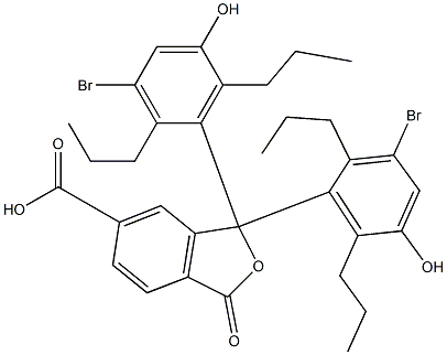 1,1-Bis(3-bromo-5-hydroxy-2,6-dipropylphenyl)-1,3-dihydro-3-oxoisobenzofuran-6-carboxylic acid Struktur