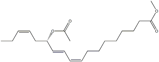 (9Z,11E,13S,15Z)-13-Acetoxy-9,11,15-octadecatrienoic acid methyl ester Struktur