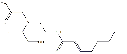 N-(1,2-Dihydroxyethyl)-N-[2-(2-octenoylamino)ethyl]aminoacetic acid Struktur