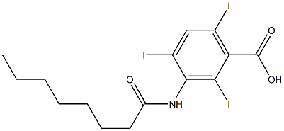 3-Octanoylamino-2,4,6-triiodobenzoic acid Struktur