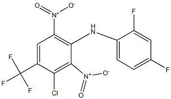 3-Chloro-4-trifluoromethyl-2,6-dinitro-N-[2,4-difluorophenyl]benzenamine Struktur