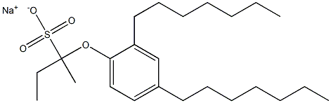 2-(2,4-Diheptylphenoxy)butane-2-sulfonic acid sodium salt Struktur