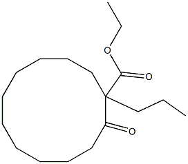 2-Oxo-1-propylcyclododecanecarboxylic acid ethyl ester Struktur